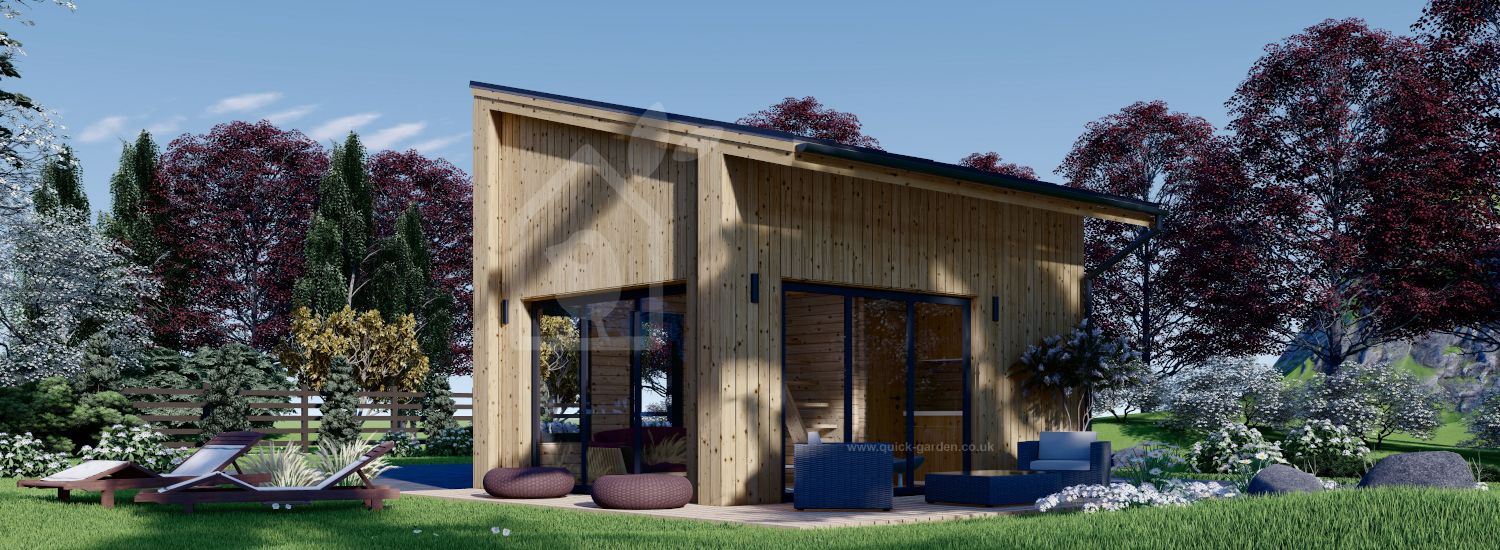 Log Cabin SOPHIA With Loft (34 mm + Cladding + Insulation), 20 m² visualization 1