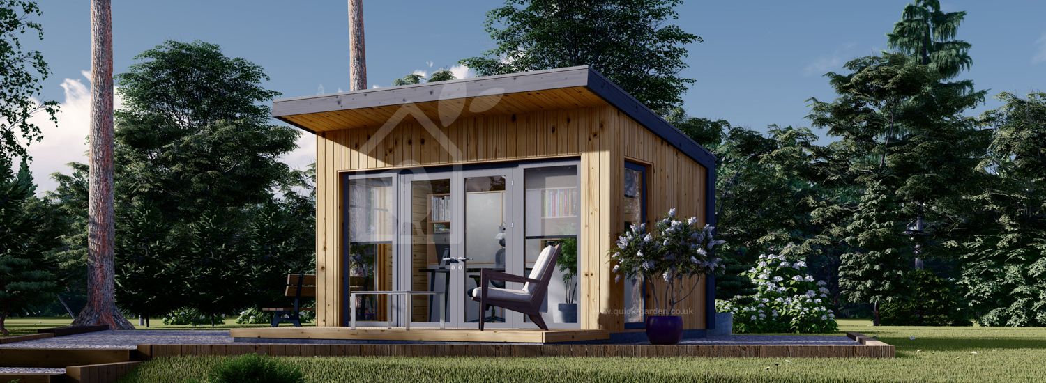 Garden Cabin EVELIN (Insulated, 34 mm + Cladding), 4x3 m, 12 m² visualization 1