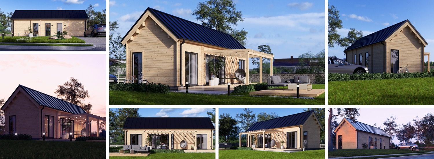 Log Cabin ADALINE S (44 mm), 45 m² visualization 1