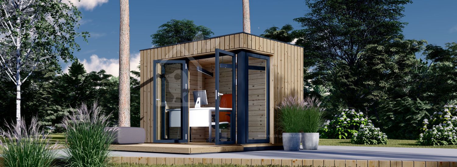 Garden Office Pod PREMIUM (Insulated, 34 mm + Cladding), 3x2 m (10' x 6'6"), 6 m² visualization 1