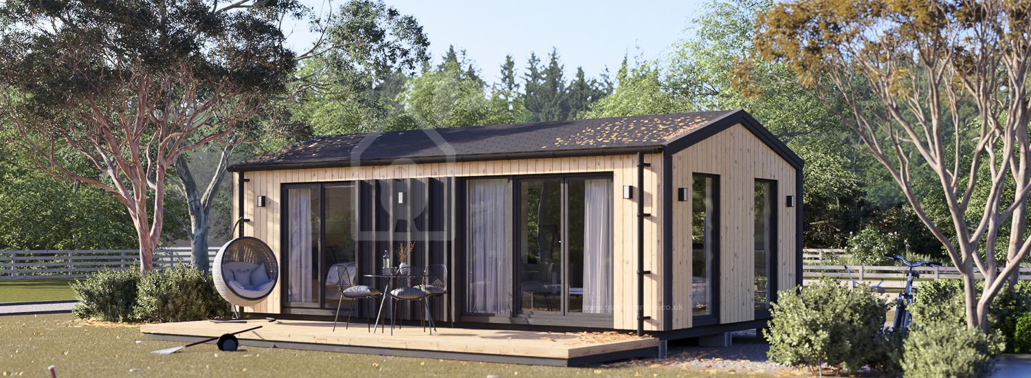 Granny Annexe DIANA Modern M (34 mm + Cladding), 7.5x4.2 m (25'x14'), 26 m² visualization 1