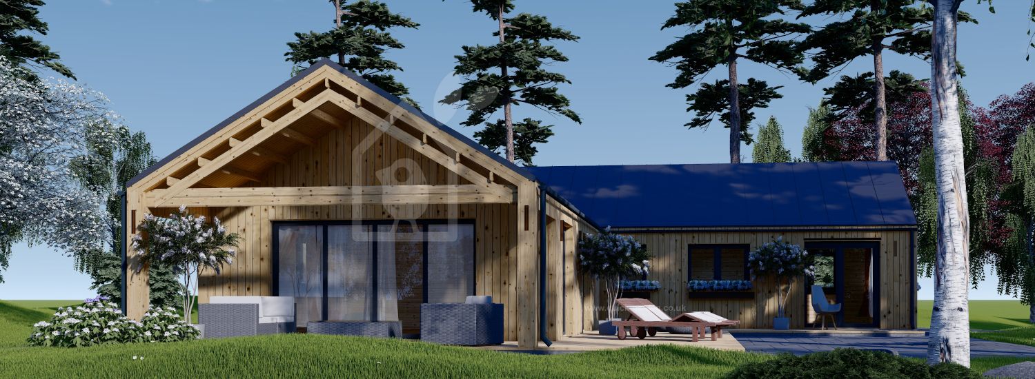 Log Cabin House TESSA (Insulated PLUS, 44 mm + Cladding), 130 m² visualization 1