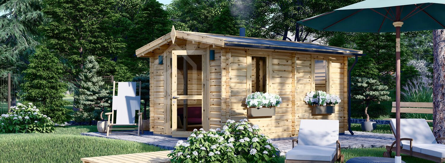 Outdoor Sauna ELDA (44 mm), 3x4 m, 12 m² visualization 1
