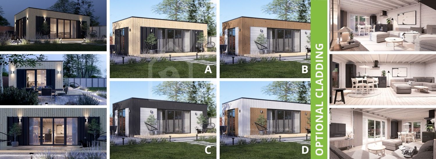 Garden Room PREMIUM (34 mm + Cladding), 7x4 m (23’x13’), 25 m² visualization 1