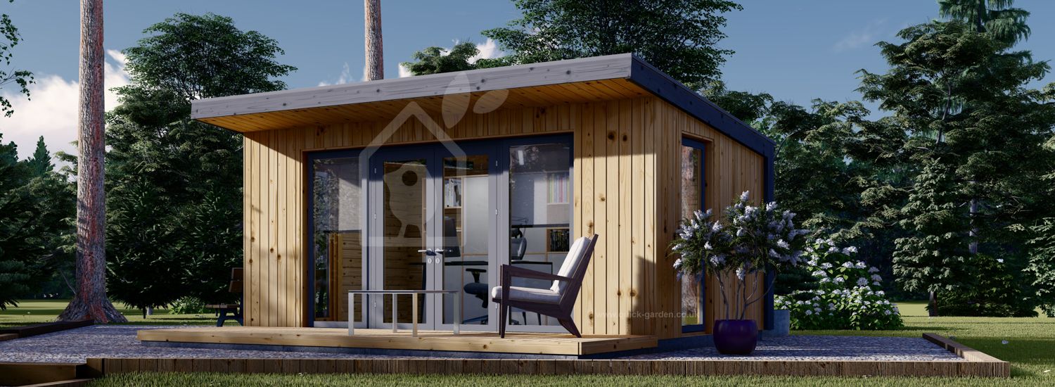 Garden Cabin EVELIN (Insulated, 34 mm + Cladding), 5x3 m, 15 m² visualization 1