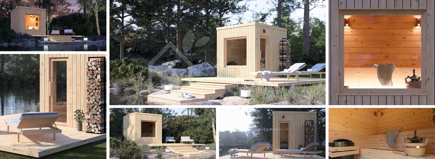 Outdoor Sauna OKO (34 mm + Cladding), 2.3x2.3 m, 4.1 m² visualization 1
