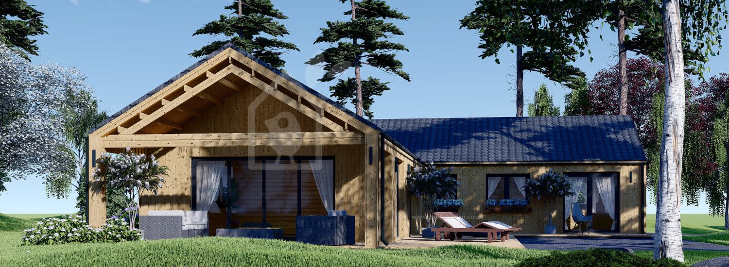 Log Cabin House TESSA (Insulated, BRF, 44 mm + Cladding), 150 m² visualization 1