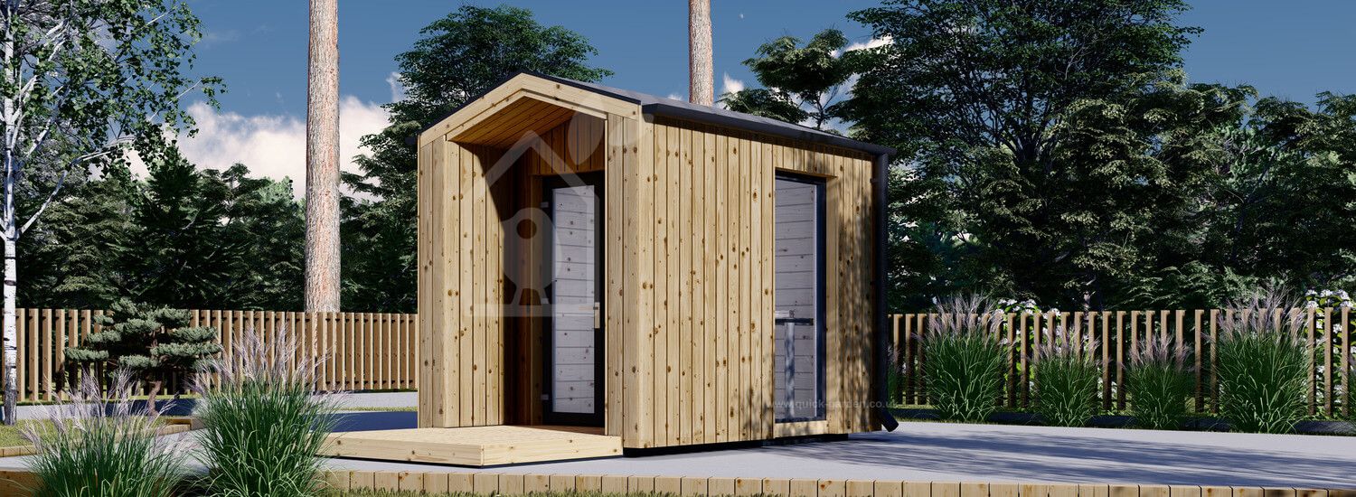 Garden Office Pod PIA (Insulated, 34 mm + Cladding), 2x2 m (6'6" x 6'6"), 4 m² visualization 1