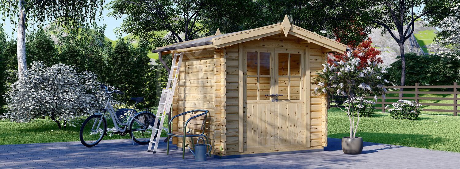 Log Cabin Shed NANO (28 mm), 2.5x2 m (8'x7'), 5 m² visualization 1