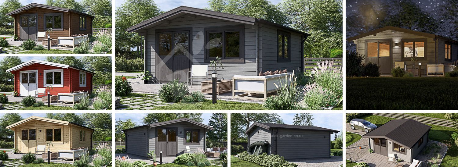 Log Cabin LILLE (34 mm), 5x5 m (16'x16'), 25 m² visualization 1