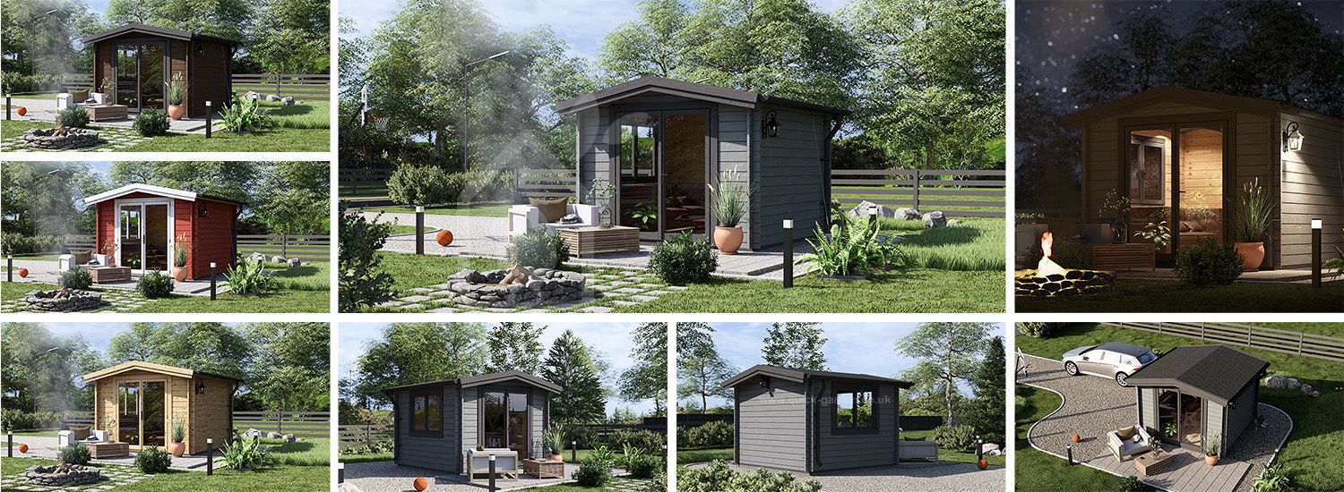 Garden Log Cabin ADAM (44 mm), 3x3 m (10'x10'), 9 m² visualization 1