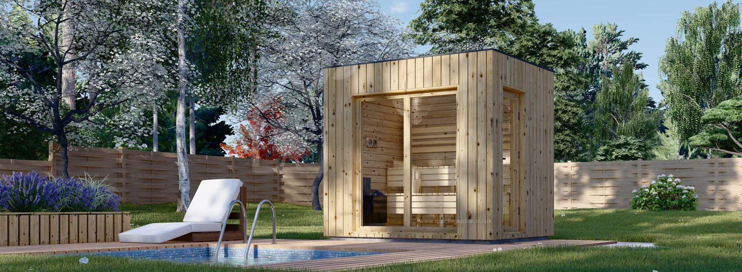 Outdoor Sauna DELLA (34 mm + Cladding), 2,6 x 2,1 m, 3,8 m² visualization 1