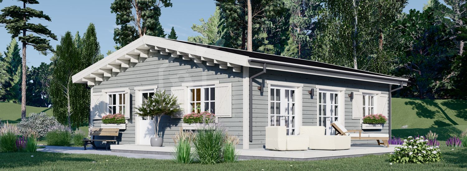 Granny Annexe ALICE S (44 mm + Cladding), 10.2x6.2 m (34'x20'), 63 m² visualization 1