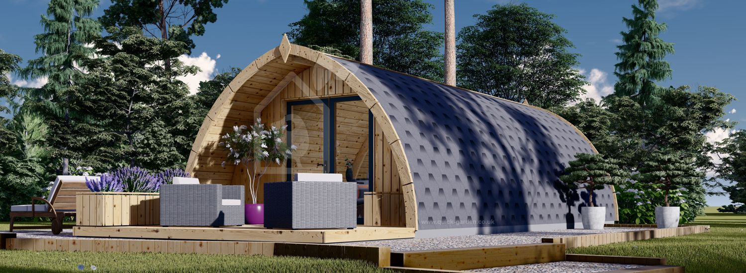 Glamping / Camping Pod BRETA with a Twin Bedroom (44 mm), 4x8 m (13'x26'), 32 m² visualization 1