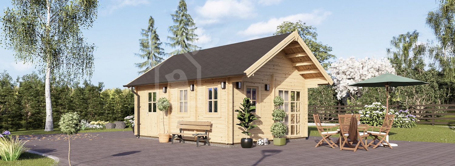 Log Cabin With Loft SCOOT S (34+34 mm), 4.5x6 m (15'x20'), 27 m² + 9 m² visualization 1