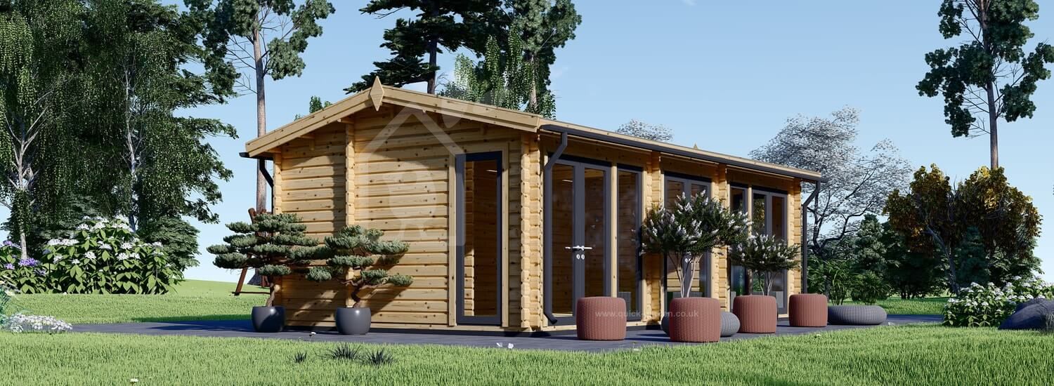 Log Cabin MARION (44 mm) 7.5x4m (25'x13'), 30 m²