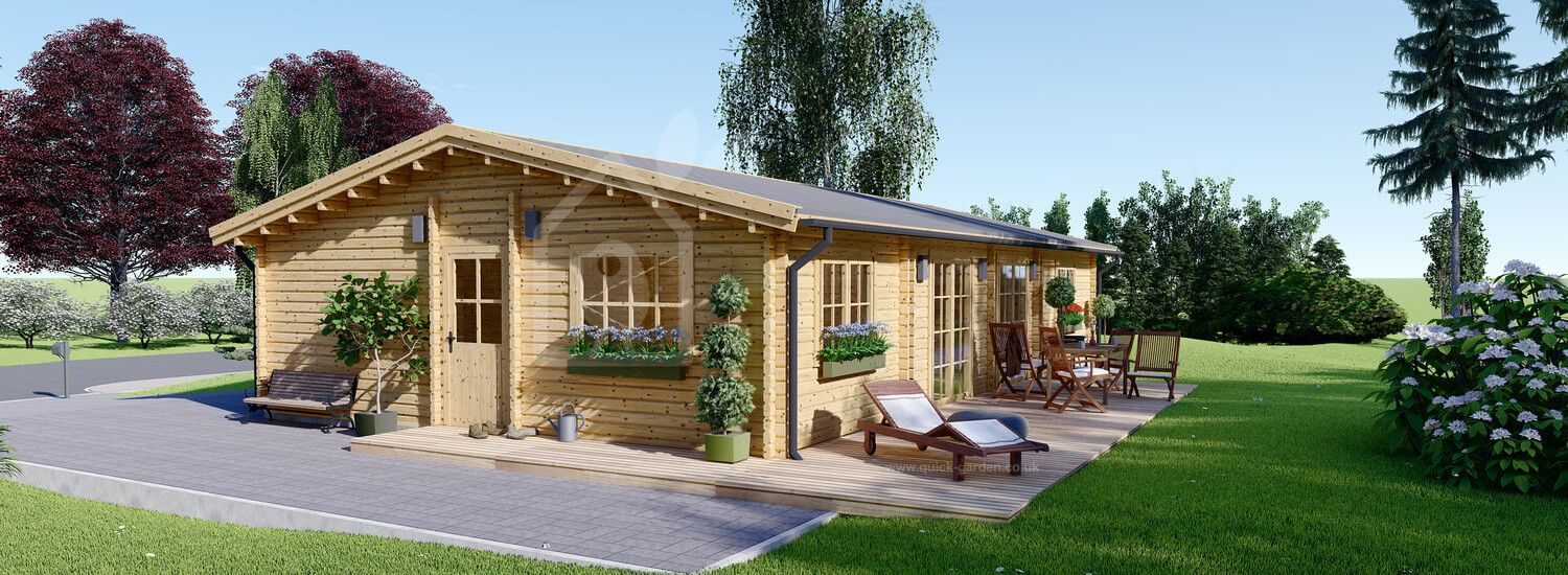 Log Cabin House LIMOGES (66 mm), 103 m² visualization 1