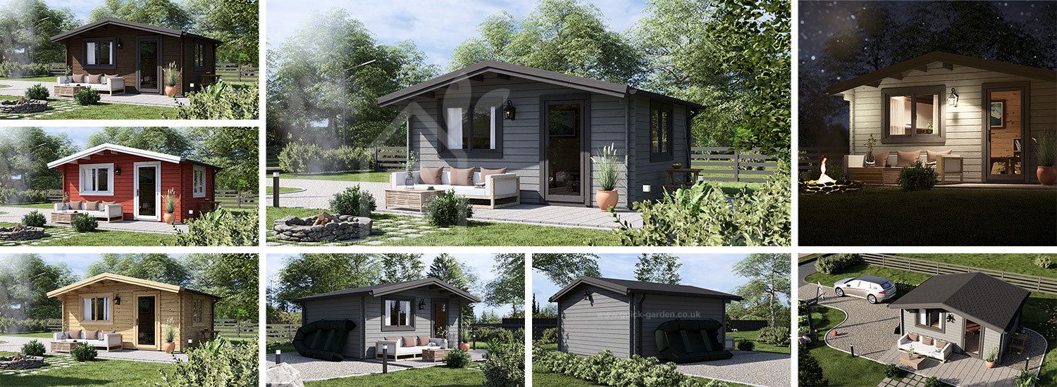 Log Cabin DREUX (34 mm), 5x4 m (16'x13'), 20 m² visualization 1