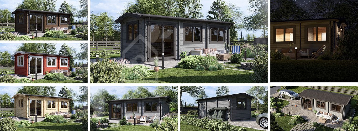 Garden Log Cabin ELEONORA (44 mm), 6.6x3 m, 19.8 m² visualization 1