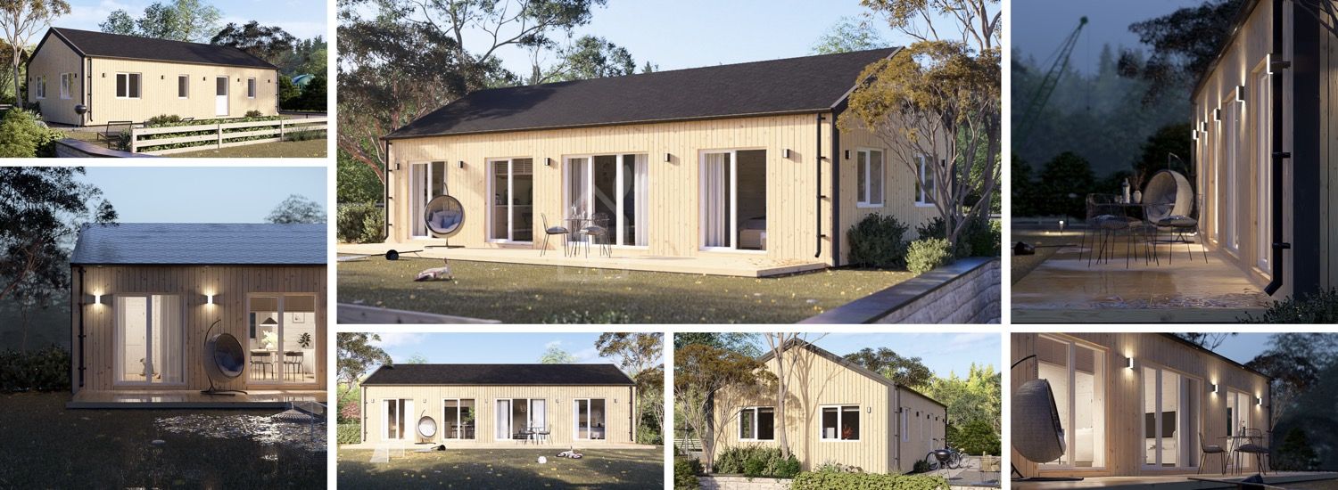 Granny Annexe NICOLE S (Insulated, 66 mm + Cladding), 66 m² visualization 1