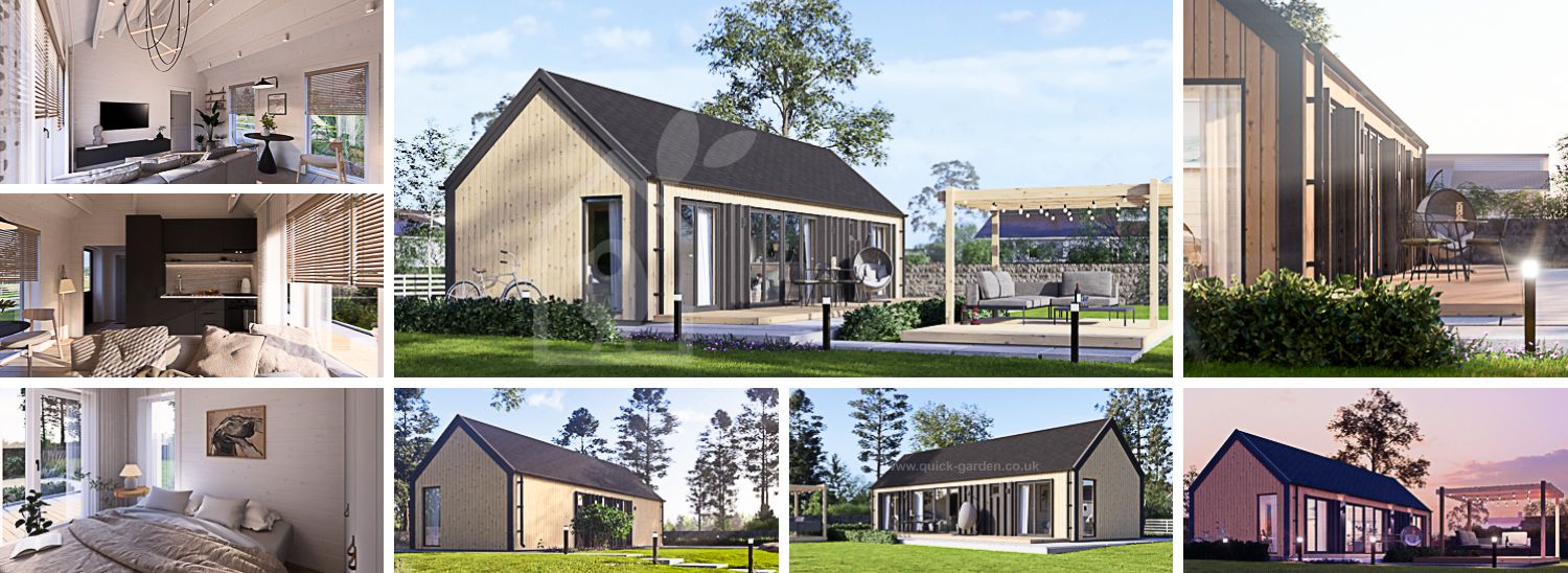 Log Cabin ADALINE (34 mm + Cladding + Insulation), 50 m² visualization 1