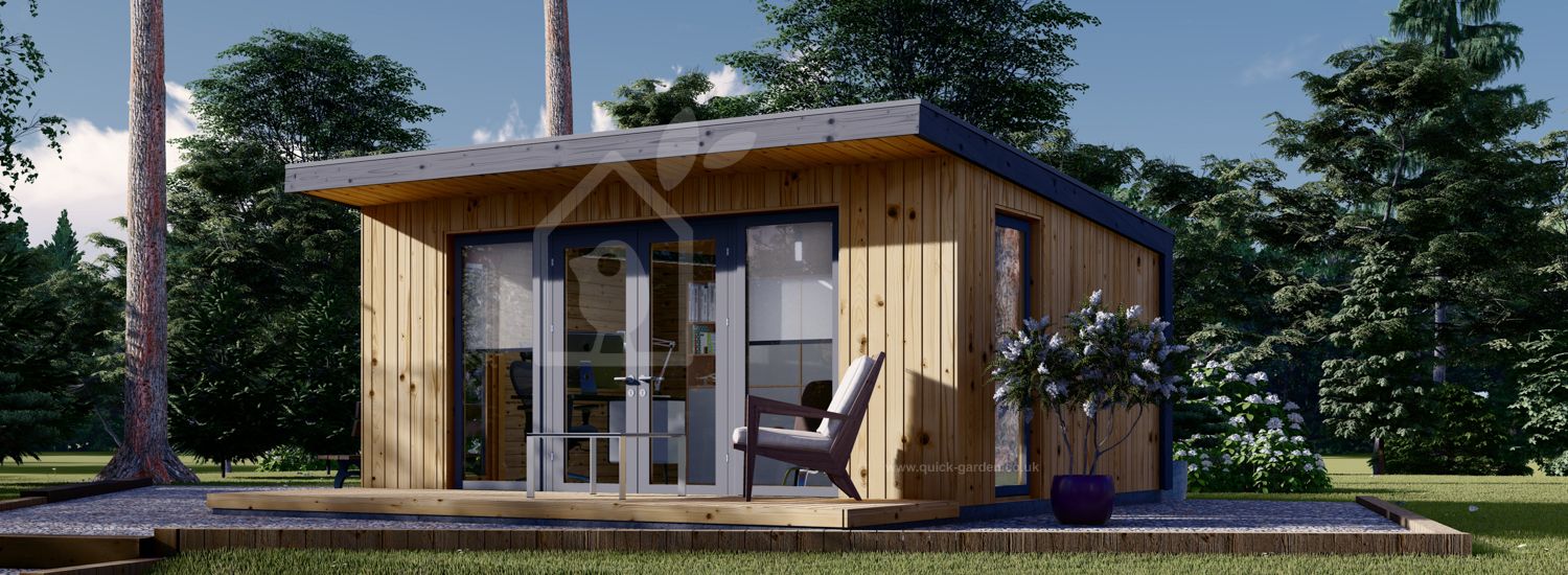 Garden Cabin EVELIN (Insulated, 34 mm + Cladding), 5x4 m, 20 m² visualization 1