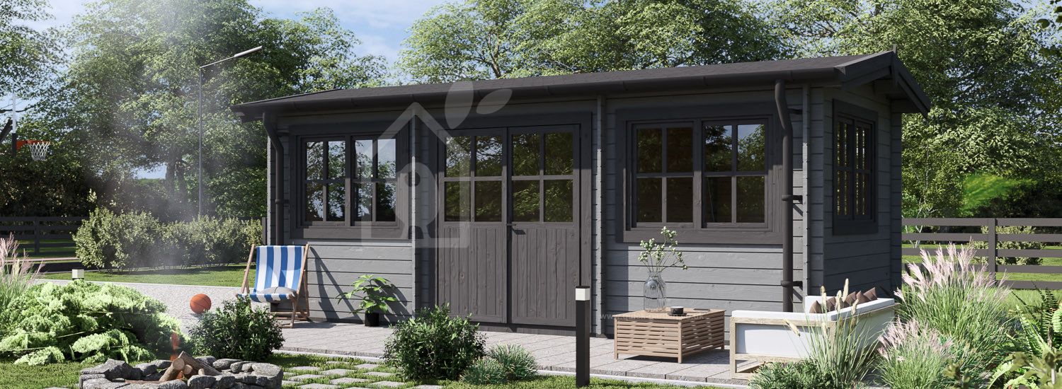 Garden Room OAK S (66 mm), 6x3 m (20'x10'), 18 m² visualization 1