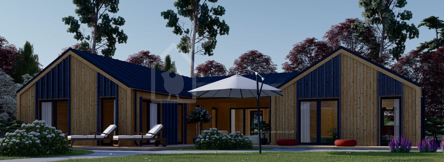 Log Cabin House SCARLET (Insulated, 44 mm + Cladding), 139 m² visualization 1