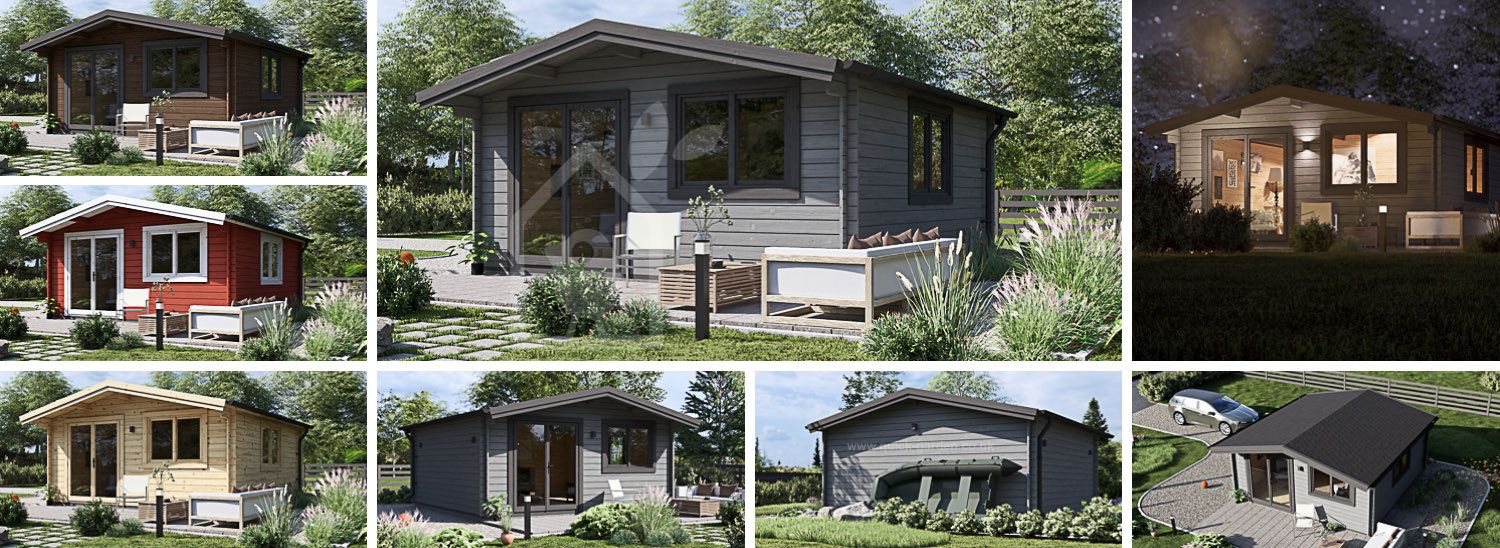 Log Cabin WISSOUS (34 mm), 5x5 m (16'x16'), 25 m² visualization 1