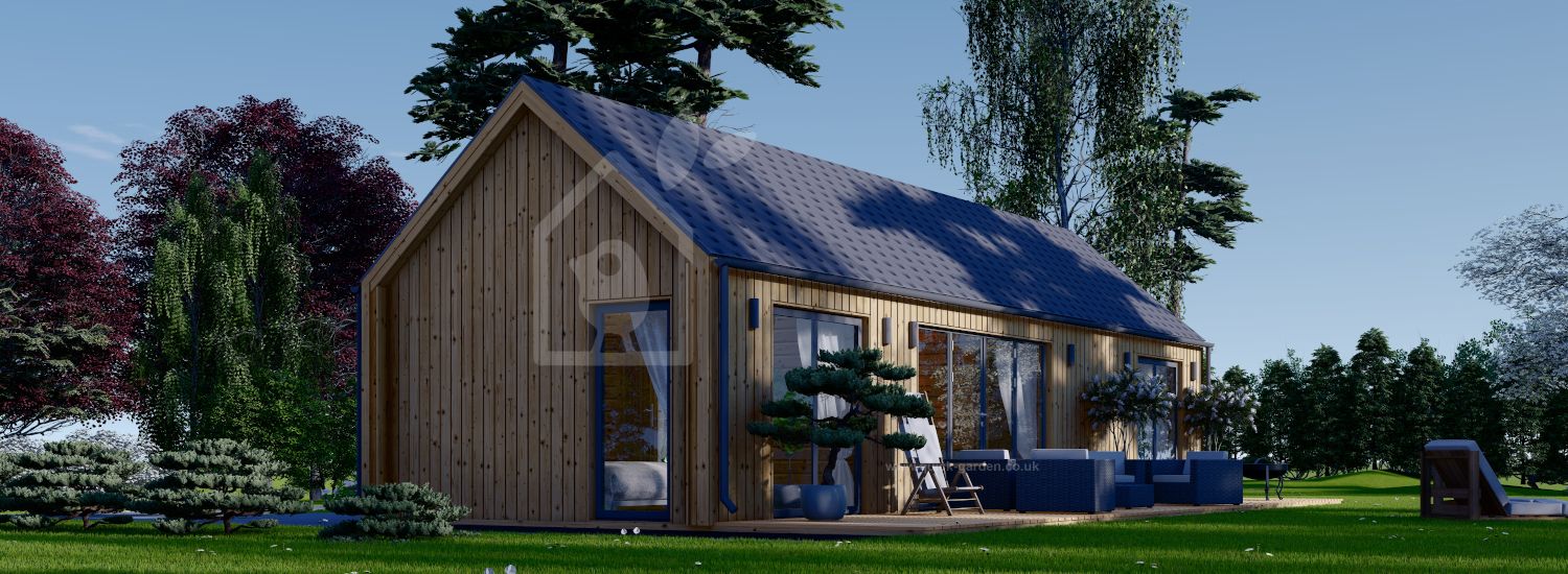 Residential Log Cabin ADALINE (Insulated PLUS, 34 mm + Cladding), 50 m² visualization 1