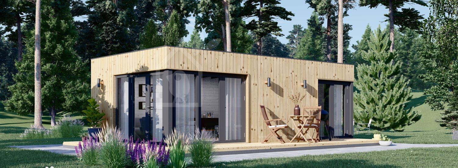 Granny Annexe PREMIUM (34 mm + Cladding), 7.5x4 m (25'x13'), 30 m² visualization 1