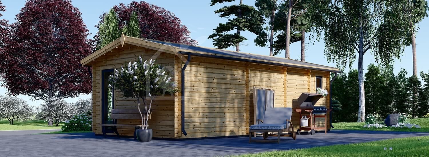 Log Cabin MARION (44 mm) 7.5x4m (25'x13'), 30 m²