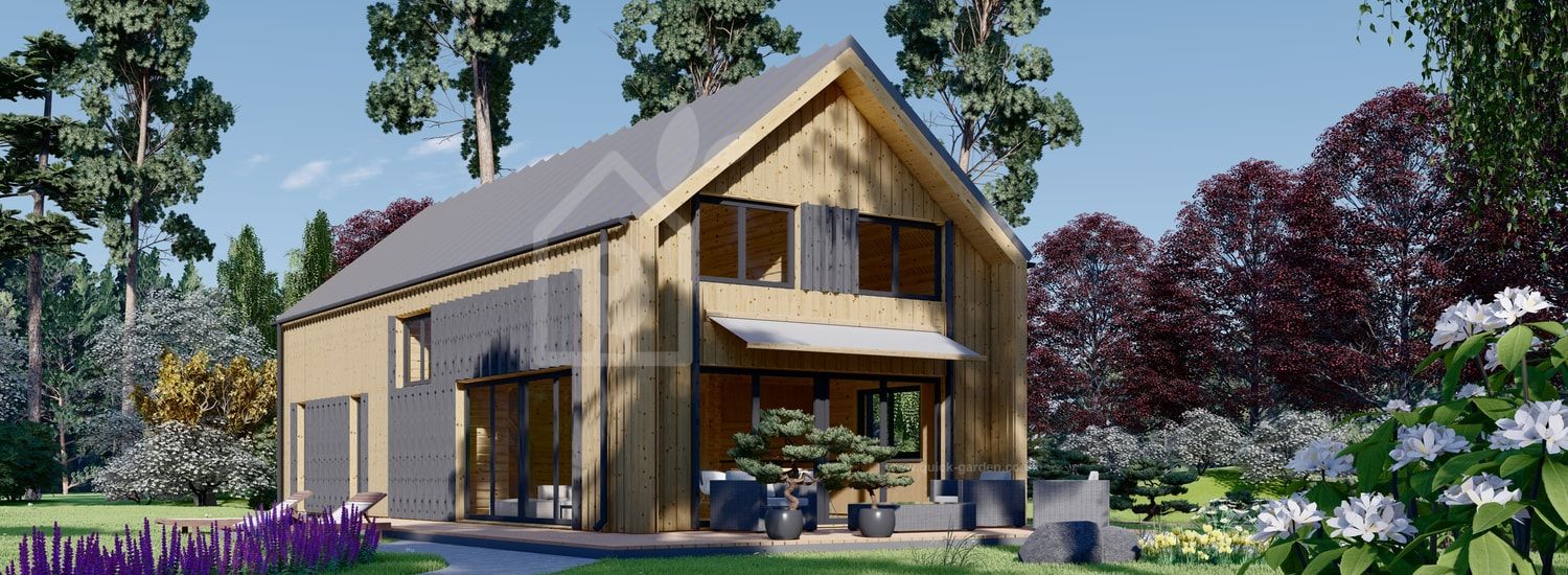 Log Cabin House INGRID (Insulated, BRF, 44 mm + Cladding), 170 m² visualization 1
