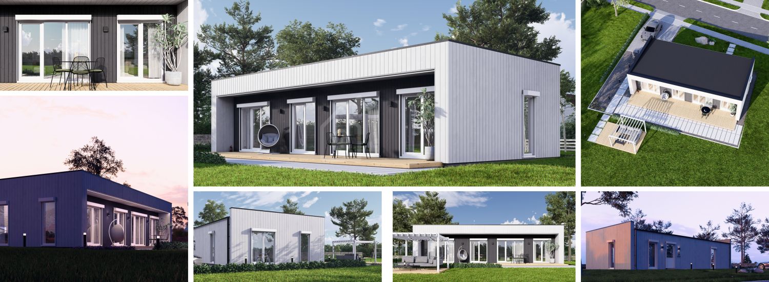 Granny Annexe KAYA 3 PV S (44 mm + Cladding), 70 m² visualization 1