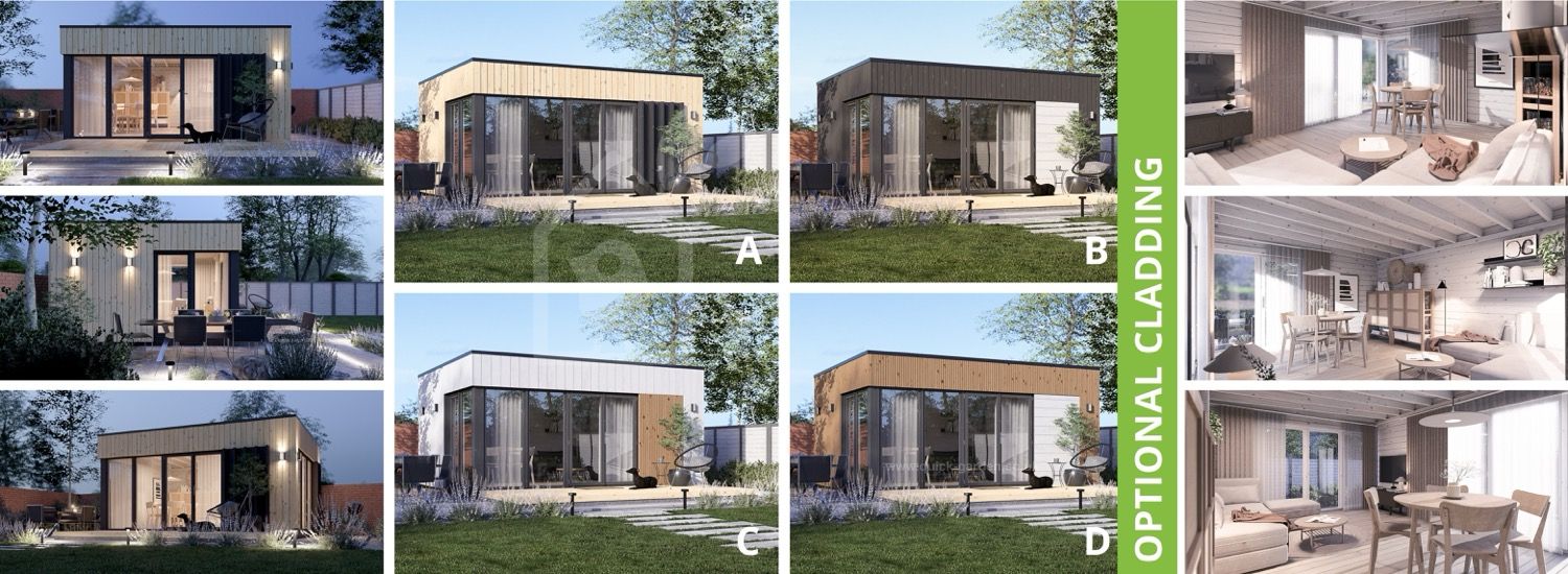Garden Room PREMIUM (34 mm + Cladding), 5x4 m (17’x13’), 18 m² visualization 1