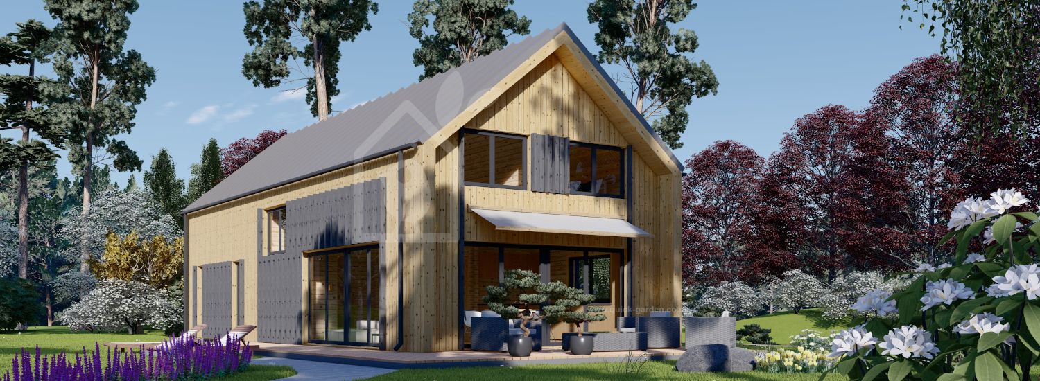 Log Cabin House INGRID (Insulated, 44 mm + Cladding), 170 m² visualization 1