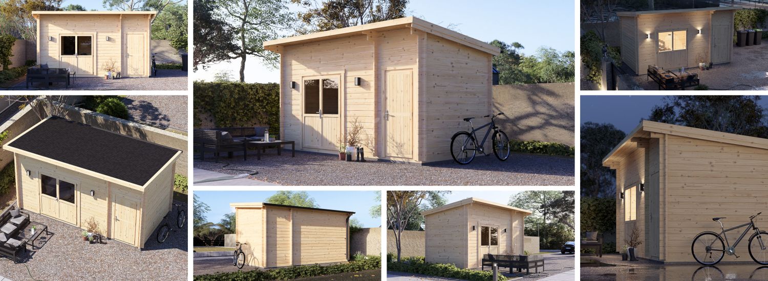 Garden Log Cabin MALTA S (44 mm), 5x3 m (16'x10'), 12 m² visualization 1