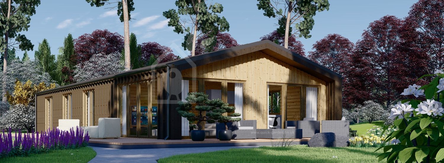 Log Cabin House ROBERTA (Insulated, BRF, 44 mm + Cladding), 110 m² visualization 1