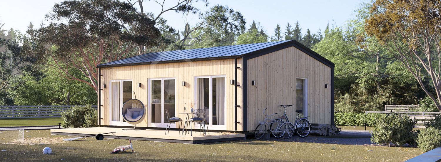 Granny Annexe ANGELA S (44 mm + Cladding + Insulation) 6x9 m, 45 m² visualization 1