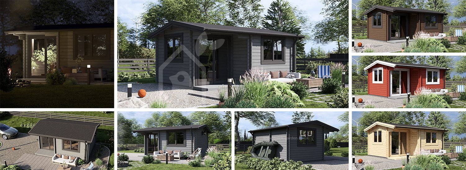 Log Cabin OSLO (44 mm), 5x4 m (16'x13'), 20 m² visualization 1