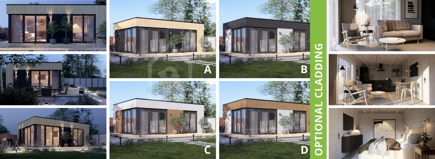 Garden Room PREMIUM (34 mm + Cladding), 6.5x4.5 m (21’x15’), 26 m² visualization 1