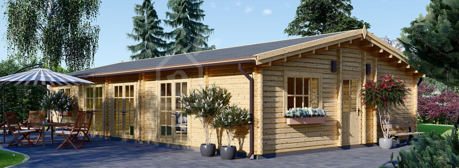 Log Cabin House JULIA (44+44 mm + Insulation), 103 m² visualization 1