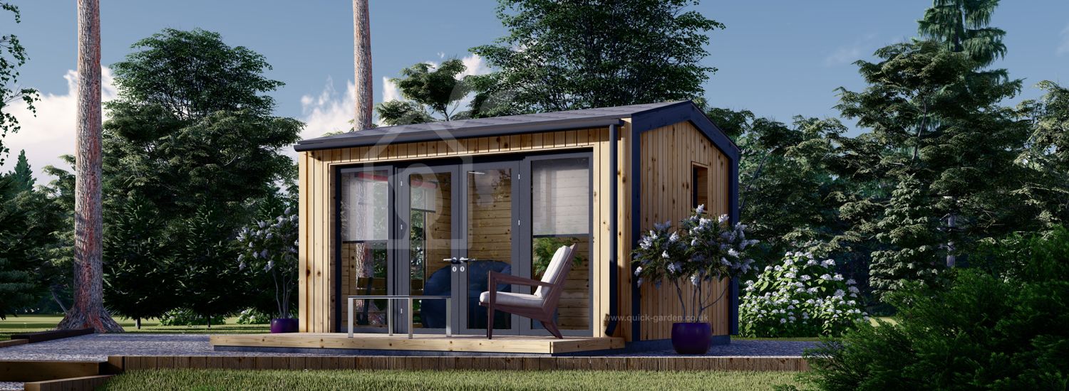 Garden Cabin EMMY S (Insulated, 34 mm + Cladding), 4x3 m, 12 m² visualization 1