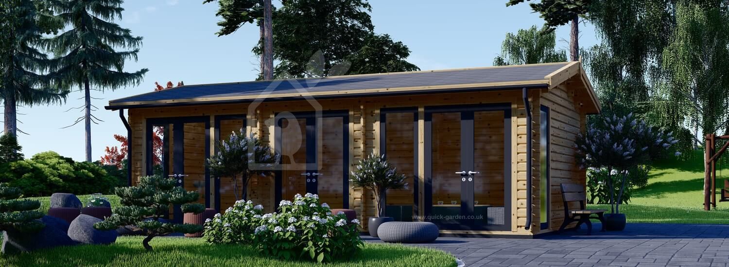 Log Cabin MARION (44 mm) 7.5x4m (25'x13'), 30 m²