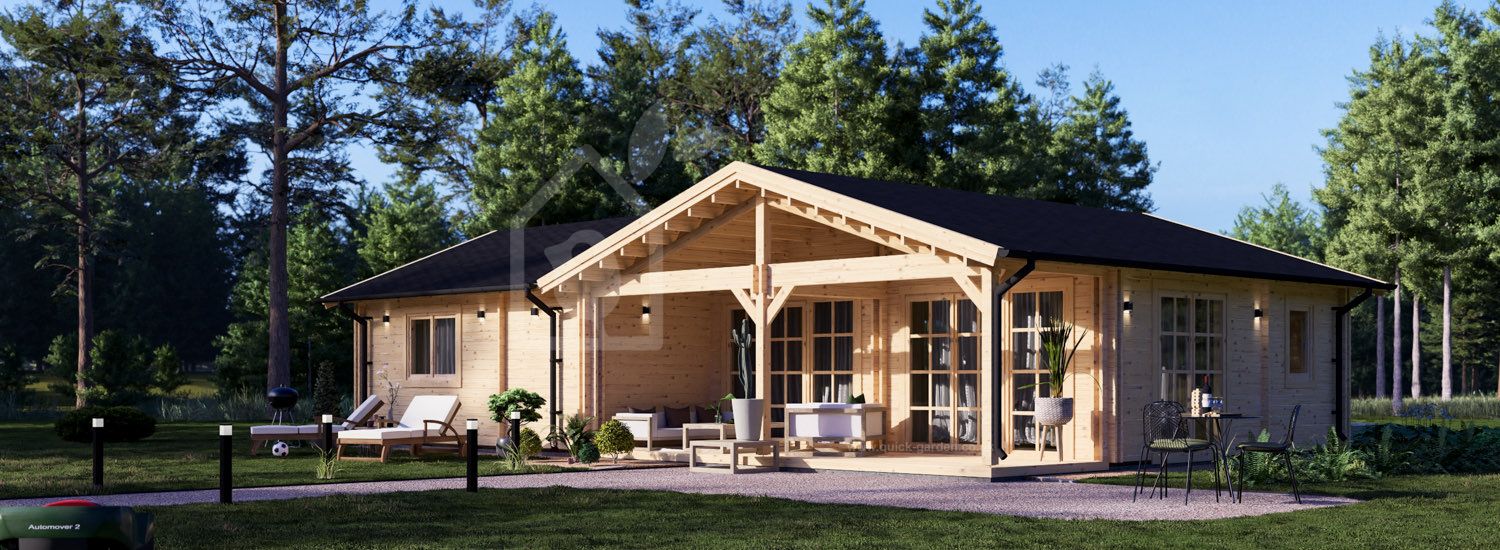 Log Cabin House ADELE S (44+44 mm + Insulation), 60 m² visualization 1