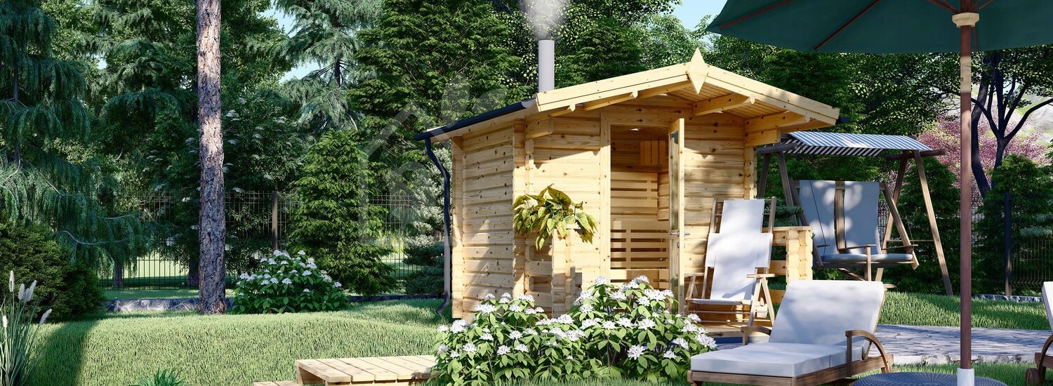 Outdoor Sauna ELDA (44 mm), 2,5x2,9 m, 7 m² visualization 1