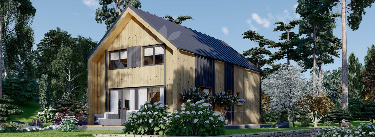 Log Cabin House ASTRID S (44 mm + Cladding), 120 m² visualization 1