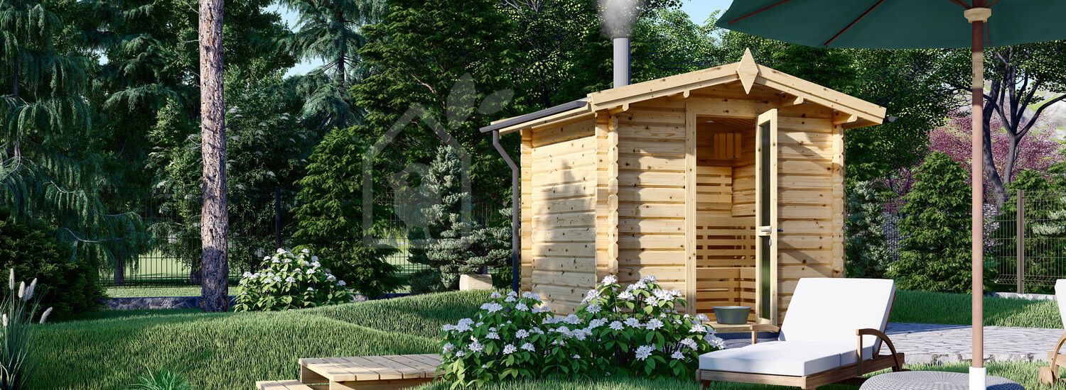 Outdoor Sauna ELDA (44 mm), 2,5x2 m, 5 m² visualization 1