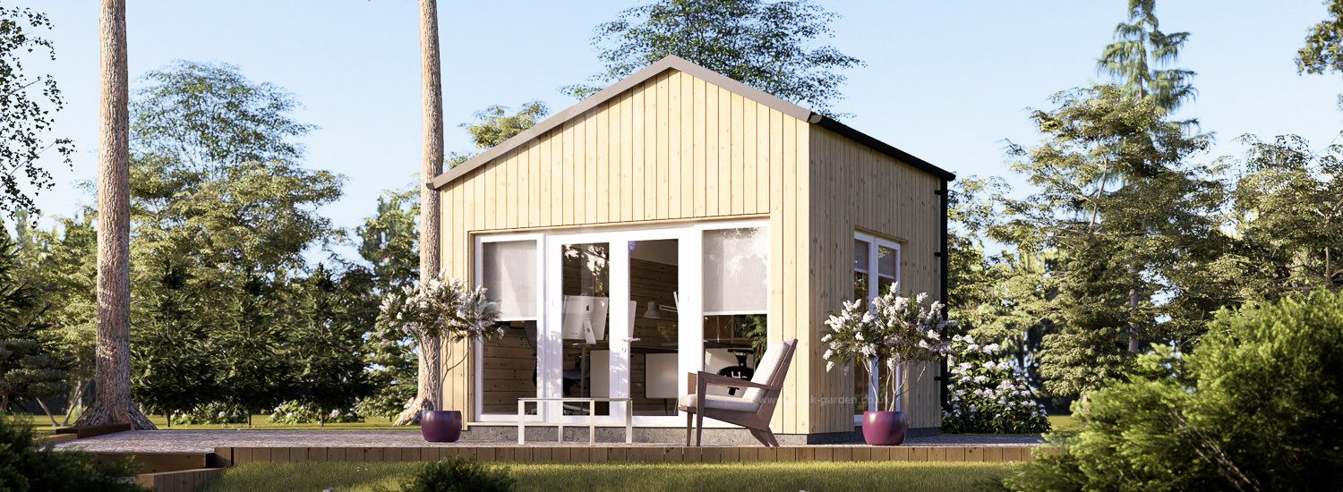 Garden Cabin TONIA S (34 mm + Cladding), 4x4 m, 16 m² visualization 1