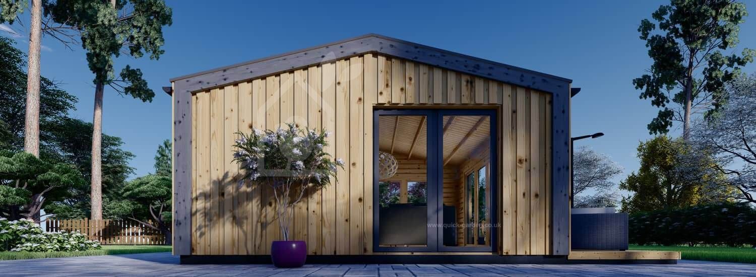 Garden Cabin EMMY (Insulated, 34 mm + Cladding), 5x5 m, 25 m² visualization 1